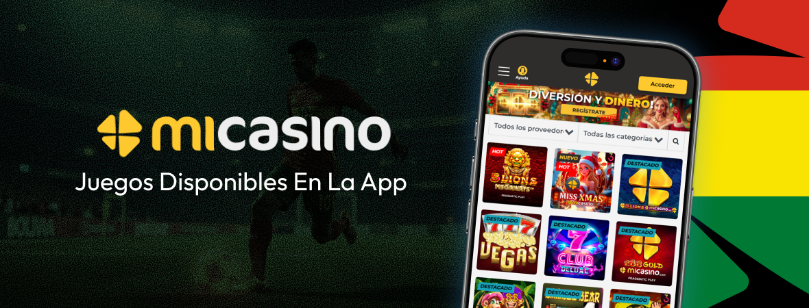 Juegos disponibles en la app Mi Casino - Apuestas App Bolivia